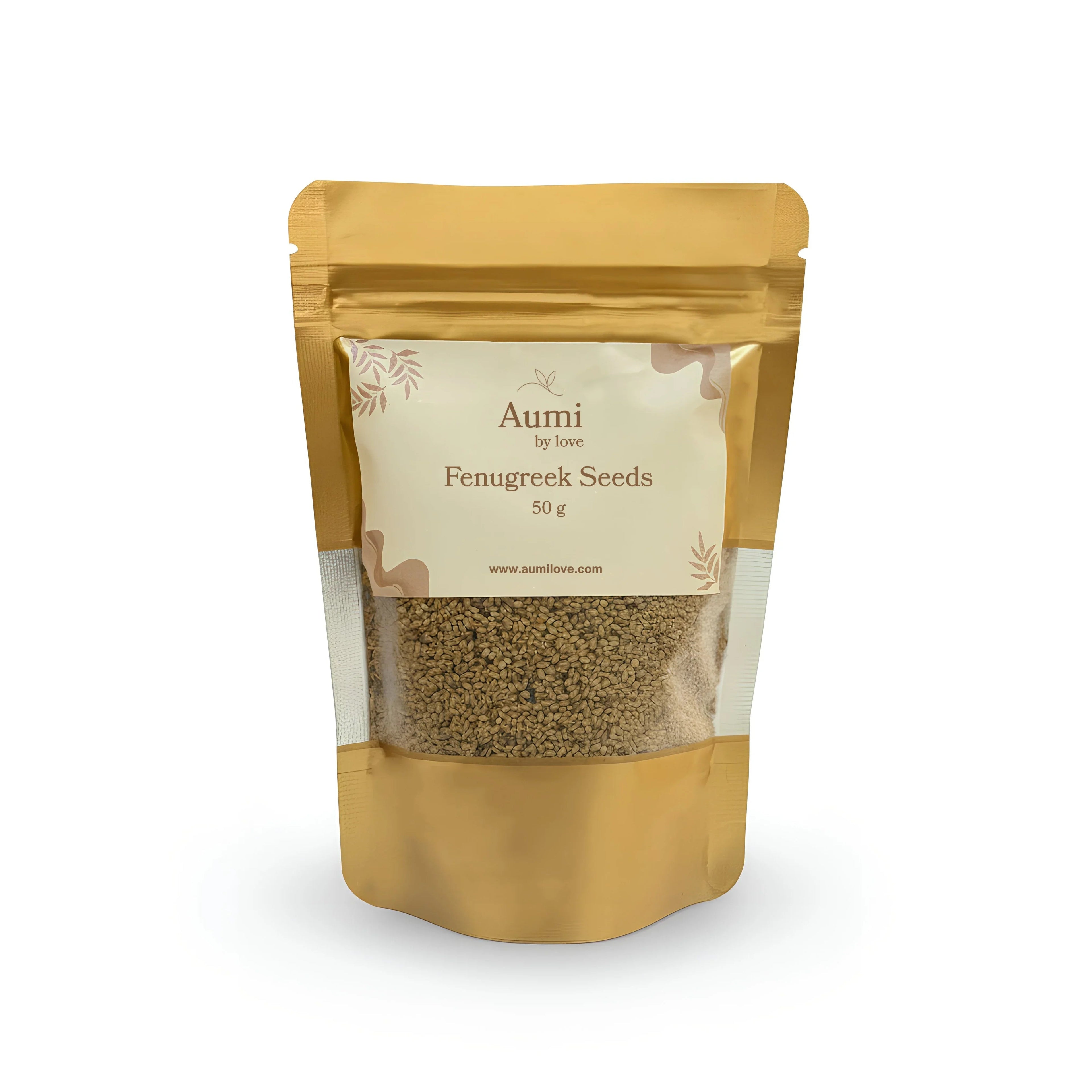 AumibyLove organic Fenugreek Seeds 50g pouch for natural skincare and nourishment