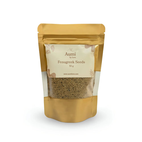 AumibyLove organic Fenugreek Seeds 50g pouch for natural skincare and nourishment